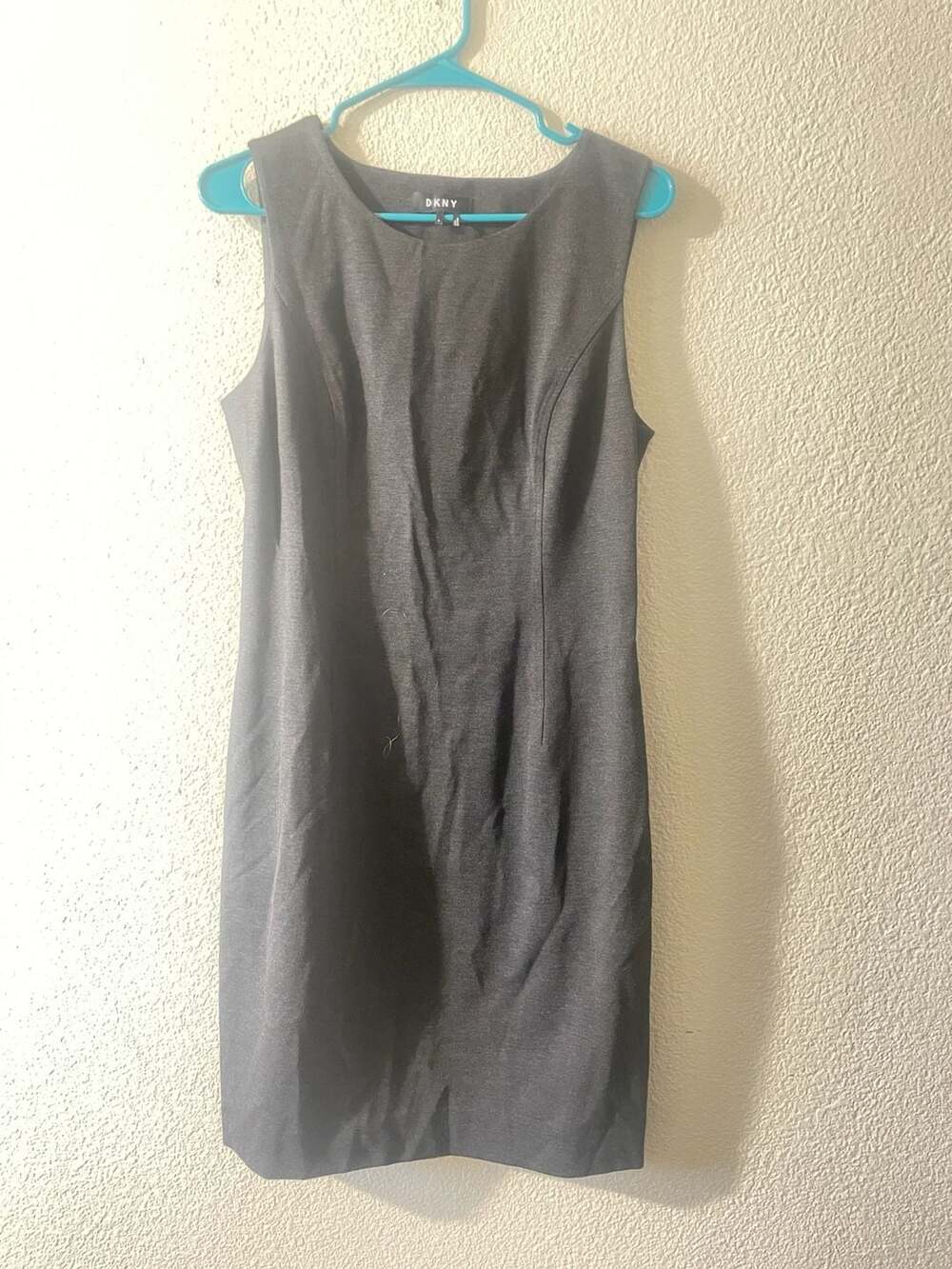 DKNY Women's Grey Sleeveless Sheath Dress House Work to Weekend Size 8